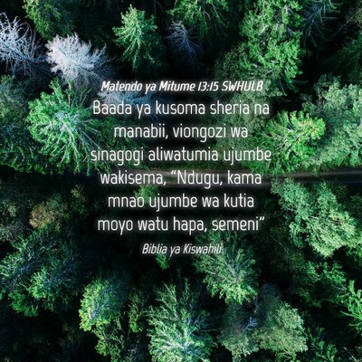 Picture 04 - Matendo ya Mitume 13:15 SWHULB - Baada ya kusoma sheria na manabii, viongozi wa - Bible Verse Picture
