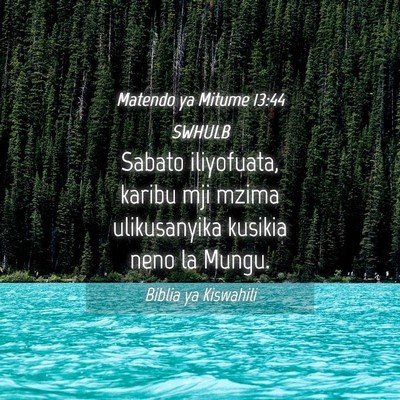 Picture 04 - Matendo ya Mitume 13:44 SWHULB - Sabato iliyofuata, karibu mji mzima ulikusanyika - Bible Verse Picture