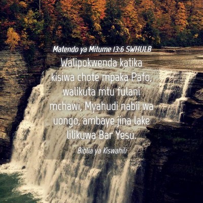 Picture 04 - Matendo ya Mitume 13:6 SWHULB - Walipokwenda katika kisiwa chote mpaka Pafo, - Bible Verse Picture