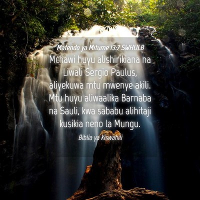 Picture 04 - Matendo ya Mitume 13:7 SWHULB - Mchawi huyu alishirikiana na Liwali Sergio - Bible Verse Picture