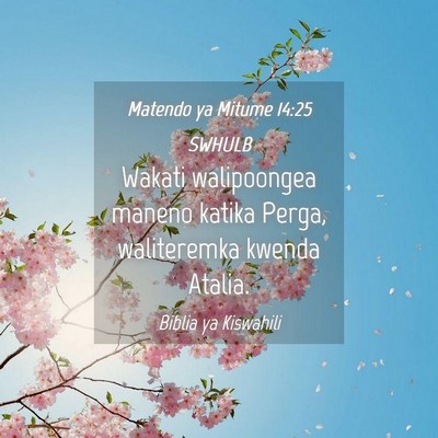 Picture 04 - Matendo ya Mitume 14:25 SWHULB - Wakati walipoongea maneno katika Perga, - Bible Verse Picture