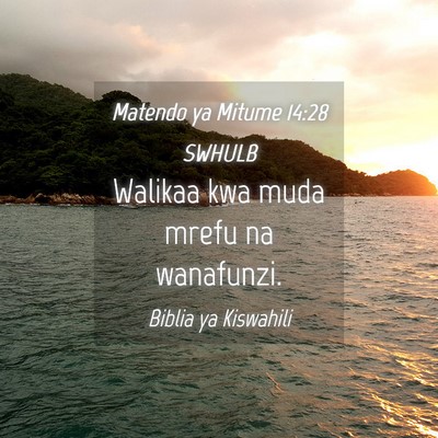 Picture 04 - Matendo ya Mitume 14:28 SWHULB - Walikaa kwa muda mrefu na - Bible Verse Picture