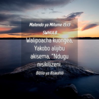 Picture 04 - Matendo ya Mitume 15:13 SWHULB - Walipoacha kuongea, Yakobo alijibu akisema, - Bible Verse Picture