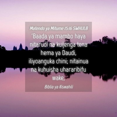 Picture 04 - Matendo ya Mitume 15:16 SWHULB - 'Baada ya mambo haya nitarudi na kuijenga tena - Bible Verse Picture