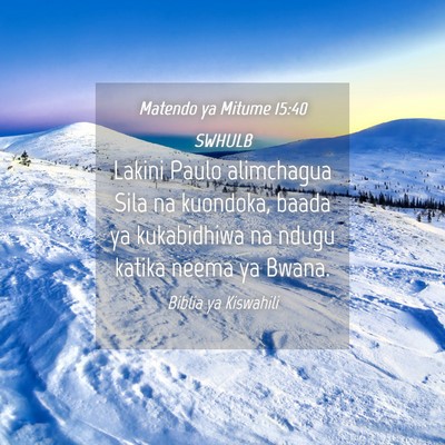 Picture 04 - Matendo ya Mitume 15:40 SWHULB - Lakini Paulo alimchagua Sila na kuondoka, baada - Bible Verse Picture