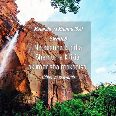 Picture 04 - Matendo ya Mitume 15:41 SWHULB - Na alienda kupitia Shamu na Kilikia, akiimarisha - Bible Verse Picture