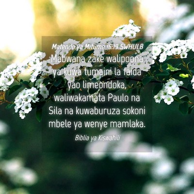 Picture 04 - Matendo ya Mitume 16:19 SWHULB - Mabwana zake walipoona ya kuwa tumaini la faida - Bible Verse Picture