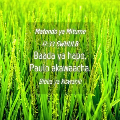 Picture 04 - Matendo ya Mitume 17:33 SWHULB - Baada ya hapo, Paulo - Bible Verse Picture