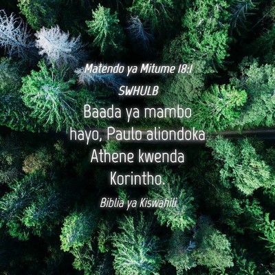 Picture 04 - Matendo ya Mitume 18:1 SWHULB - Baada ya mambo hayo, Paulo aliondoka Athene - Bible Verse Picture