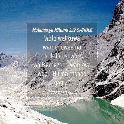 Picture 04 - Matendo ya Mitume 2:12 SWHULB - Wote walikuwa wameduwaa na kutatanishwa; - Bible Verse Picture