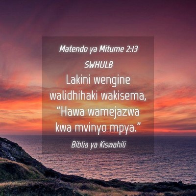 Picture 04 - Matendo ya Mitume 2:13 SWHULB - Lakini wengine walidhihaki wakisema, “Hawa - Bible Verse Picture