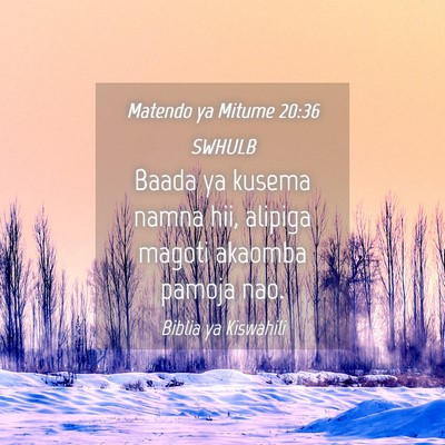 Picture 04 - Matendo ya Mitume 20:36 SWHULB - Baada ya kusema namna hii, alipiga magoti akaomba - Bible Verse Picture
