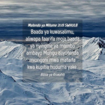 Picture 04 - Matendo ya Mitume 21:19 SWHULB - Baada ya kuwasalimu, aliwapa taarifa moja baada - Bible Verse Picture