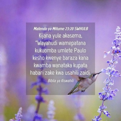 Picture 04 - Matendo ya Mitume 23:20 SWHULB - Kijana yule akasema, “Wayahudi wamepatana - Bible Verse Picture