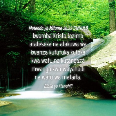 Picture 04 - Matendo ya Mitume 26:23 SWHULB - kwamba Kristo lazima atateseka na atakuwa wa - Bible Verse Picture