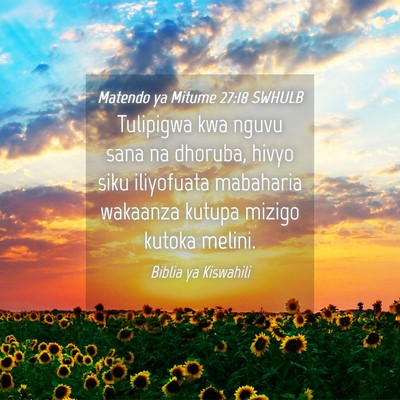 Picture 04 - Matendo ya Mitume 27:18 SWHULB - Tulipigwa kwa nguvu sana na dhoruba, hivyo siku - Bible Verse Picture