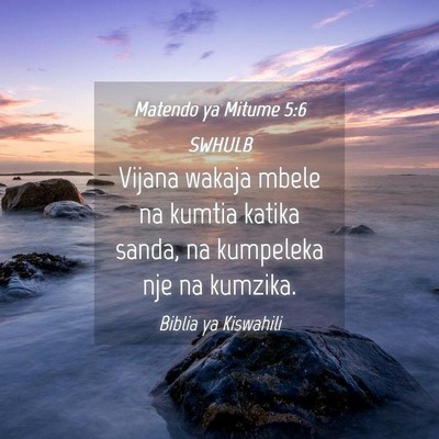 Picture 04 - Matendo ya Mitume 5:6 SWHULB - Vijana wakaja mbele na kumtia katika sanda, na - Bible Verse Picture