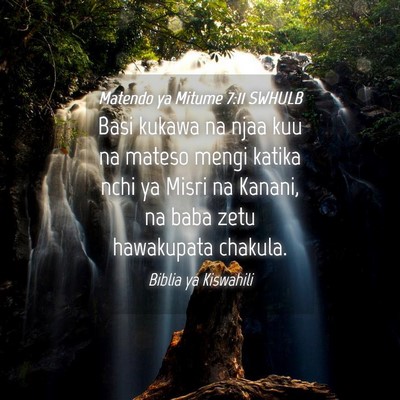 Picture 04 - Matendo ya Mitume 7:11 SWHULB - Basi kukawa na njaa kuu na mateso mengi katika - Bible Verse Picture