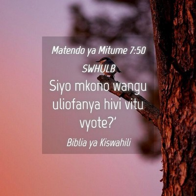 Picture 04 - Matendo ya Mitume 7:50 SWHULB - Siyo mkono wangu uliofanya hivi vitu - Bible Verse Picture