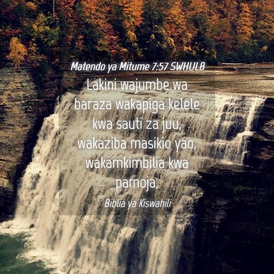 Picture 04 - Matendo ya Mitume 7:57 SWHULB - Lakini wajumbe wa baraza wakapiga kelele kwa - Bible Verse Picture