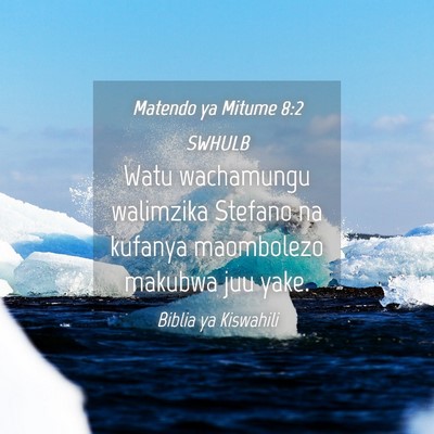 Picture 04 - Matendo ya Mitume 8:2 SWHULB - Watu wachamungu walimzika Stefano na kufanya - Bible Verse Picture