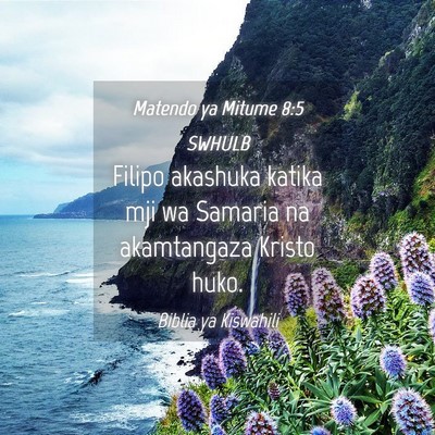 Picture 04 - Matendo ya Mitume 8:5 SWHULB - Filipo akashuka katika mji wa Samaria na - Bible Verse Picture