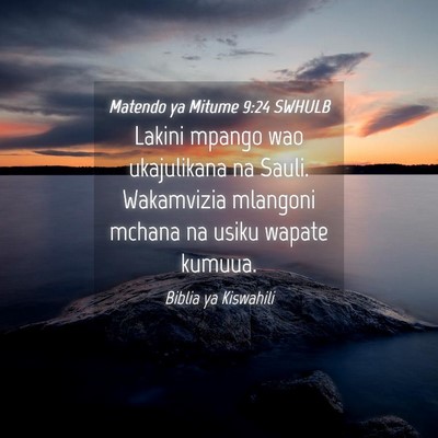 Picture 04 - Matendo ya Mitume 9:24 SWHULB - Lakini mpango wao ukajulikana na Sauli. - Bible Verse Picture