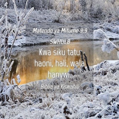 Picture 04 - Matendo ya Mitume 9:9 SWHULB - Kwa siku tatu haoni, hali, wala - Bible Verse Picture
