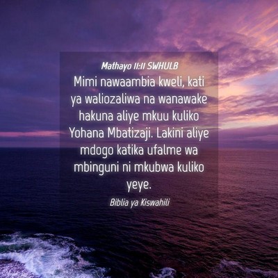 Picture 04 - Mathayo 11:11 SWHULB - Mimi nawaambia kweli, kati ya waliozaliwa na - Bible Verse Picture