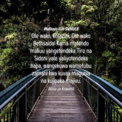 Picture 04 - Mathayo 11:21 SWHULB - Ole wako, Kolazini, Ole wako Bethsaida! Kama - Bible Verse Picture