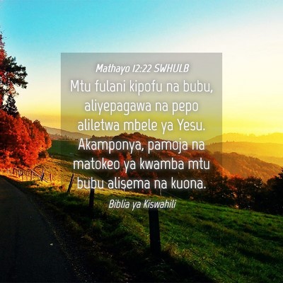Picture 04 - Mathayo 12:22 SWHULB - Mtu fulani kipofu na bubu, aliyepagawa na pepo - Bible Verse Picture