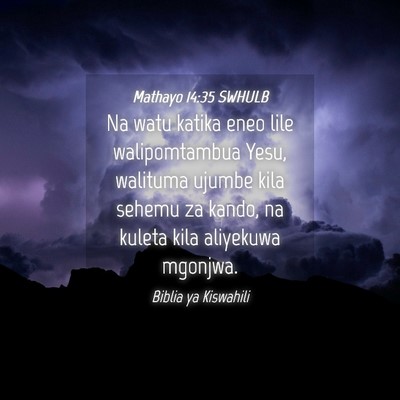 Picture 04 - Mathayo 14:35 SWHULB - Na watu katika eneo lile walipomtambua Yesu, - Bible Verse Picture