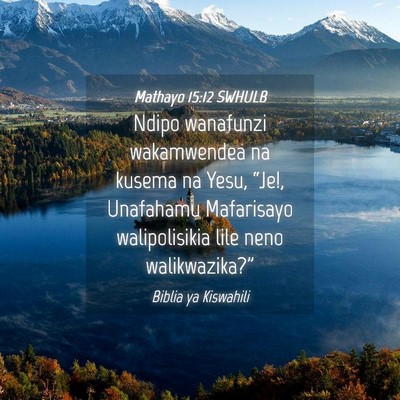 Picture 04 - Mathayo 15:12 SWHULB - Ndipo wanafunzi wakamwendea na kusema na Yesu, - Bible Verse Picture