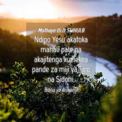 Picture 04 - Mathayo 15:21 SWHULB - Ndipo Yesu akatoka mahali pale na akajitenga - Bible Verse Picture