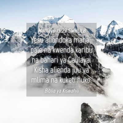 Picture 04 - Mathayo 15:29 SWHULB - Yesu aliondoka mahali pale na kwenda karibu na - Bible Verse Picture