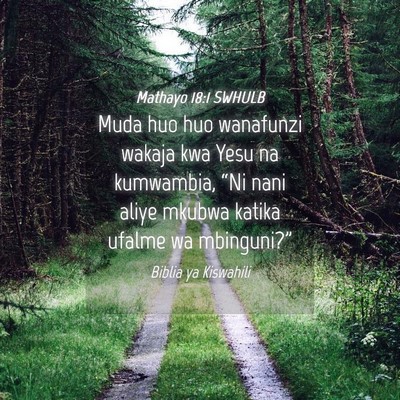 Picture 04 - Mathayo 18:1 SWHULB - Muda huo huo wanafunzi wakaja kwa Yesu na - Bible Verse Picture