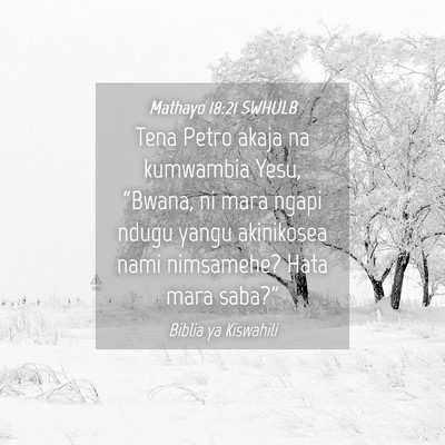 Picture 04 - Mathayo 18:21 SWHULB - Tena Petro akaja na kumwambia Yesu, “Bwana, ni - Bible Verse Picture