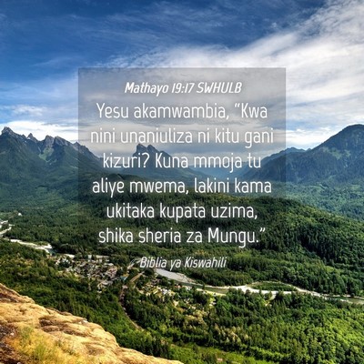 Picture 04 - Mathayo 19:17 SWHULB - Yesu akamwambia, “Kwa nini unaniuliza ni kitu - Bible Verse Picture