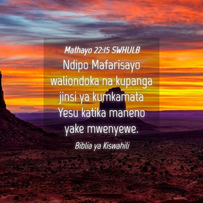 Picture 04 - Mathayo 22:15 SWHULB - Ndipo Mafarisayo waliondoka na kupanga jinsi ya - Bible Verse Picture