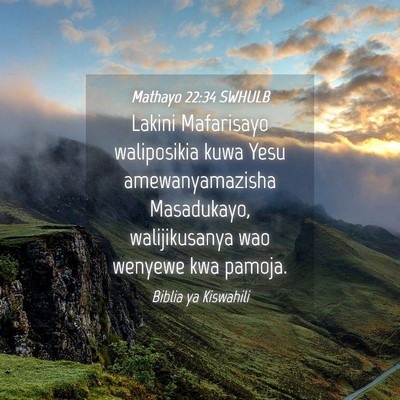 Picture 04 - Mathayo 22:34 SWHULB - Lakini Mafarisayo waliposikia kuwa Yesu - Bible Verse Picture
