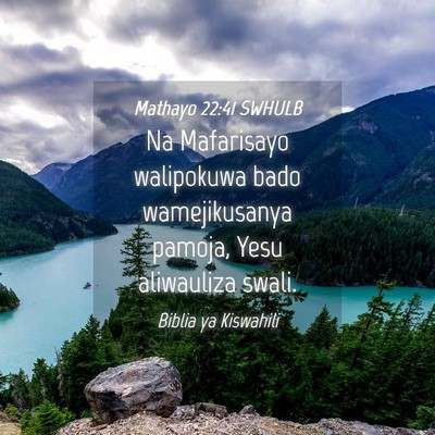 Picture 04 - Mathayo 22:41 SWHULB - Na Mafarisayo walipokuwa bado wamejikusanya - Bible Verse Picture