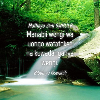 Picture 04 - Mathayo 24:11 SWHULB - Manabii wengi wa uongo watatokea na kuwadanganya - Bible Verse Picture