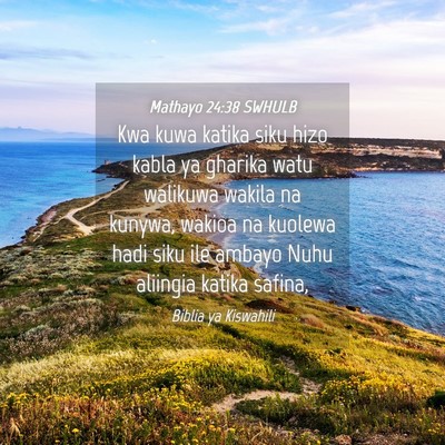 Picture 04 - Mathayo 24:38 SWHULB - Kwa kuwa katika siku hizo kabla ya gharika watu - Bible Verse Picture