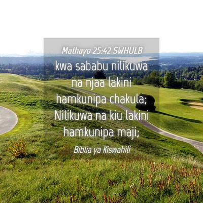 Picture 04 - Mathayo 25:42 SWHULB - kwa sababu nilikuwa na njaa lakini hamkunipa - Bible Verse Picture