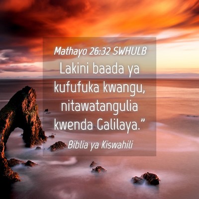 Picture 04 - Mathayo 26:32 SWHULB - Lakini baada ya kufufuka kwangu, nitawatangulia - Bible Verse Picture