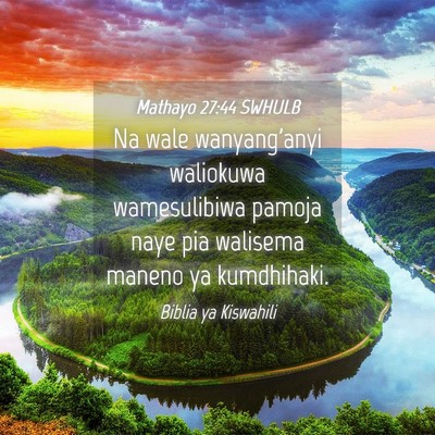 Picture 04 - Mathayo 27:44 SWHULB - Na wale wanyang'anyi waliokuwa wamesulibiwa - Bible Verse Picture