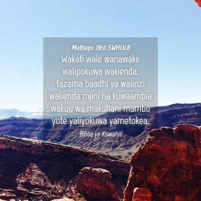 Picture 04 - Mathayo 28:11 SWHULB - Wakati wale wanawake walipokuwa wakienda, tazama - Bible Verse Picture
