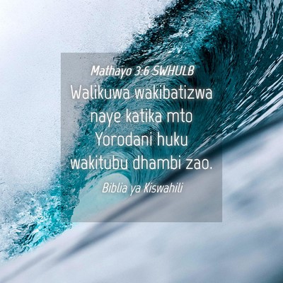 Picture 04 - Mathayo 3:6 SWHULB - Walikuwa wakibatizwa naye katika mto Yorodani - Bible Verse Picture