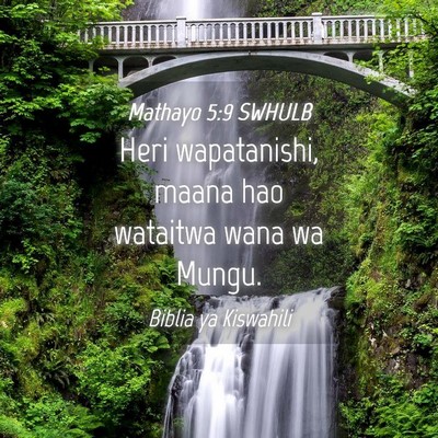 Picture 04 - Mathayo 5:9 SWHULB - Heri wapatanishi, maana hao wataitwa wana wa - Bible Verse Picture