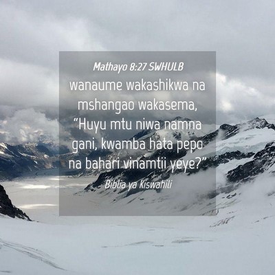 Picture 04 - Mathayo 8:27 SWHULB - wanaume wakashikwa na mshangao wakasema, “Huyu - Bible Verse Picture